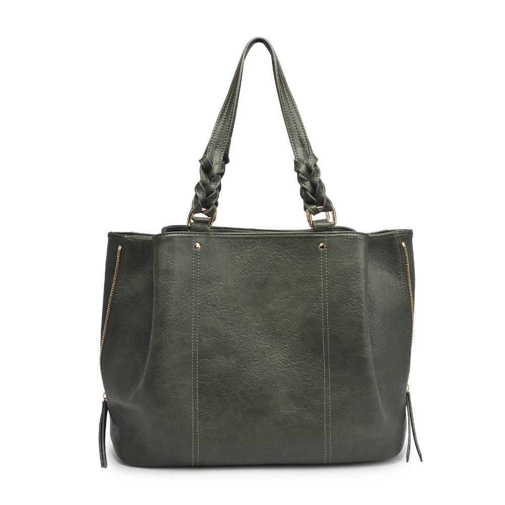Woman wearing Hunter Green Moda Luxe Clementine Tote 842017128083 View 5 | Hunter Green
