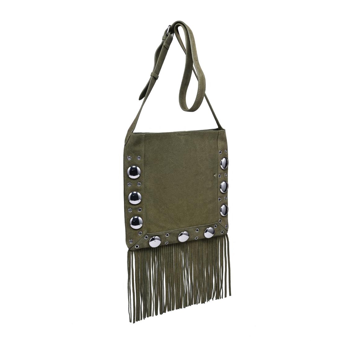 Woman wearing Olive Moda Luxe Courtney Crossbody 842017140566 View 6 | Olive