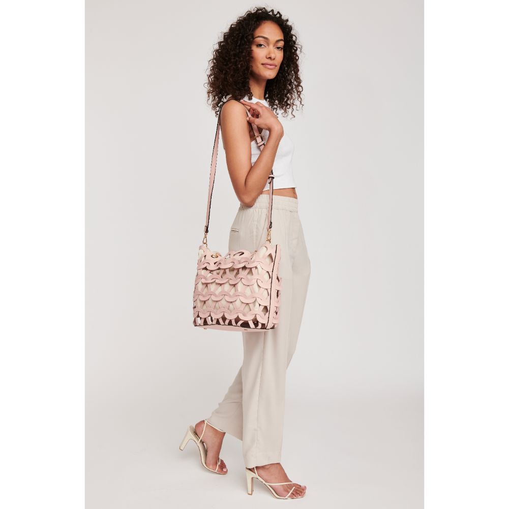 Woman wearing Blush Moda Luxe Paige Tote 842017119814 View 3 | Blush