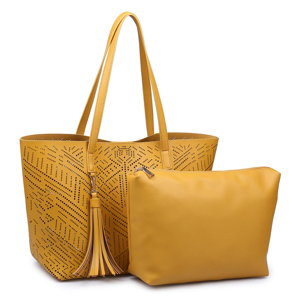 Product Image of Moda Luxe Wanderlust Tote 842017110941 View 5 | Mustard