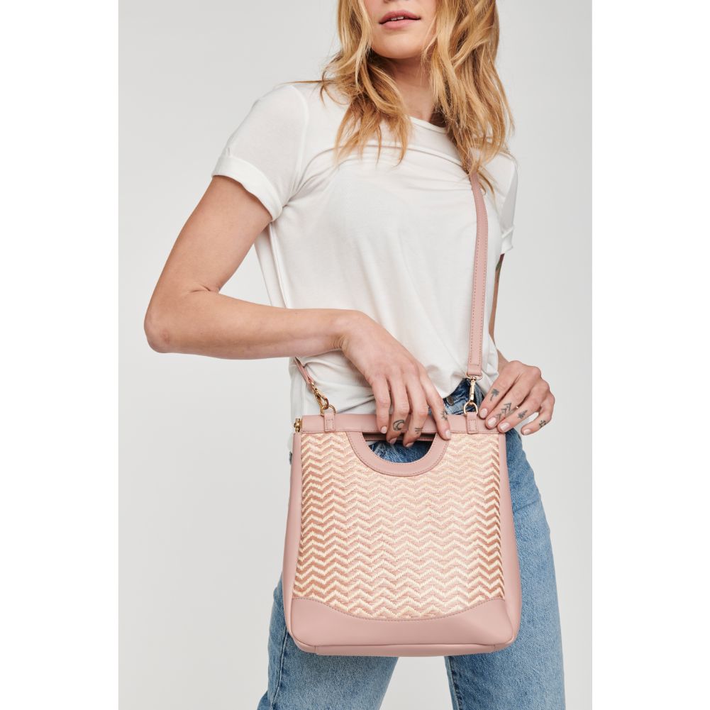 Woman wearing Blush Moda Luxe Sasha Top Handle 842017125631 View 1 | Blush