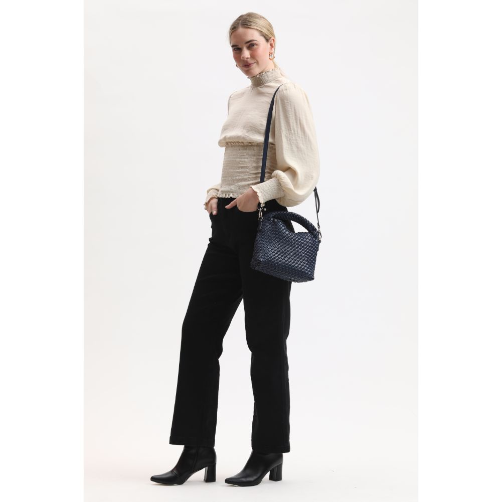 Woman wearing Midnight Moda Luxe Jessamine Crossbody 842017133063 View 2 | Midnight