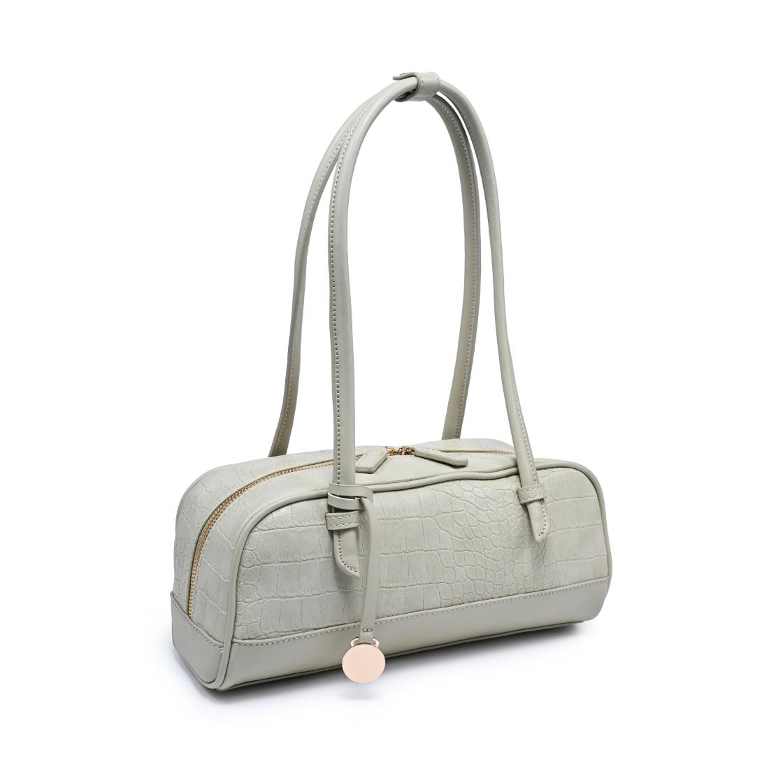 Woman wearing Sage Moda Luxe Paloma - Croco Shoulder Bag 842017140412 View 6 | Sage