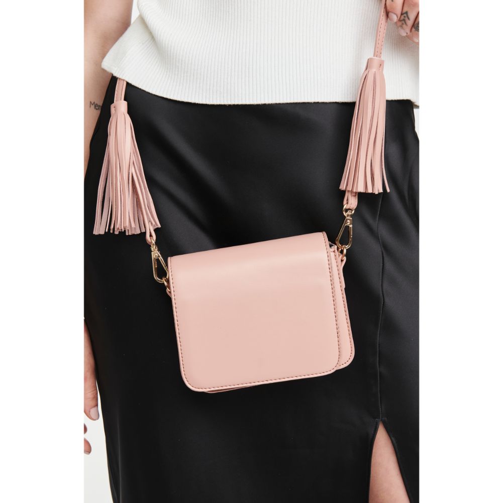 Woman wearing Blush Moda Luxe Aurelia Crossbody 842017102335 View 2 | Blush