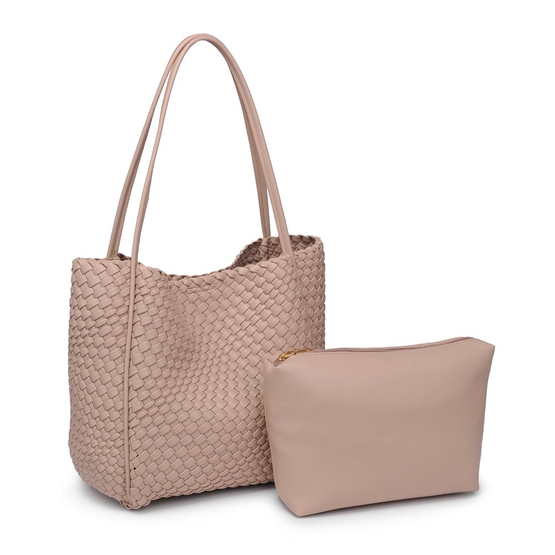 Woman wearing Nude Moda Luxe Gladys Tote 842017137269 View 6 | Nude