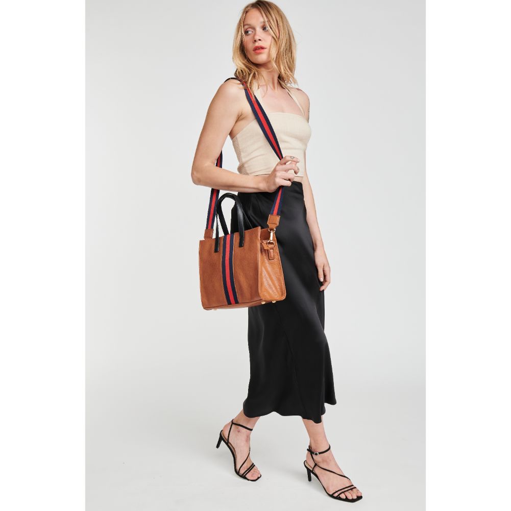Woman wearing Tan Moda Luxe Jasmine Tote 842017126980 View 4 | Tan