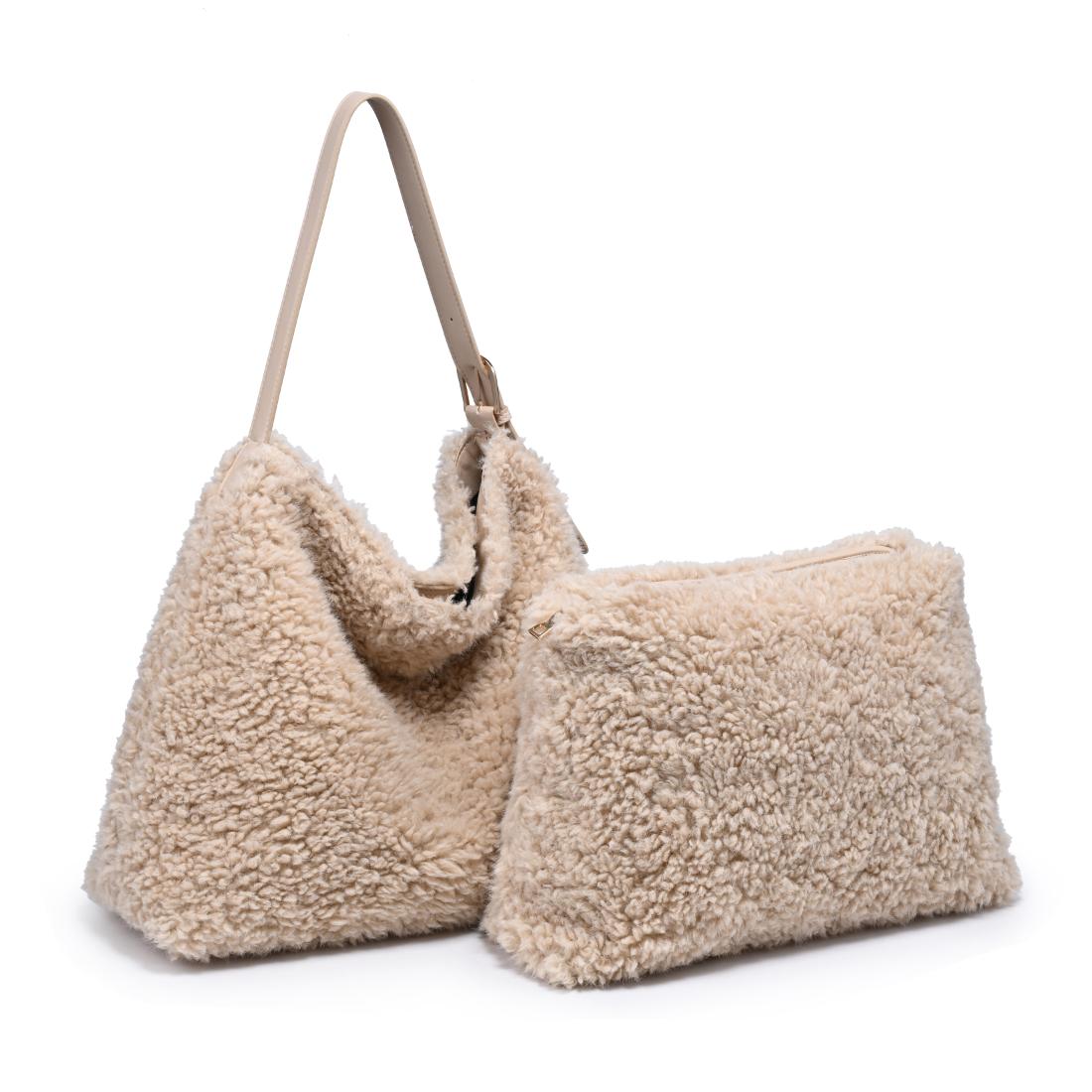 Moda Luxe Neve Sherpa Tote 842017142454 View 6 | Cream