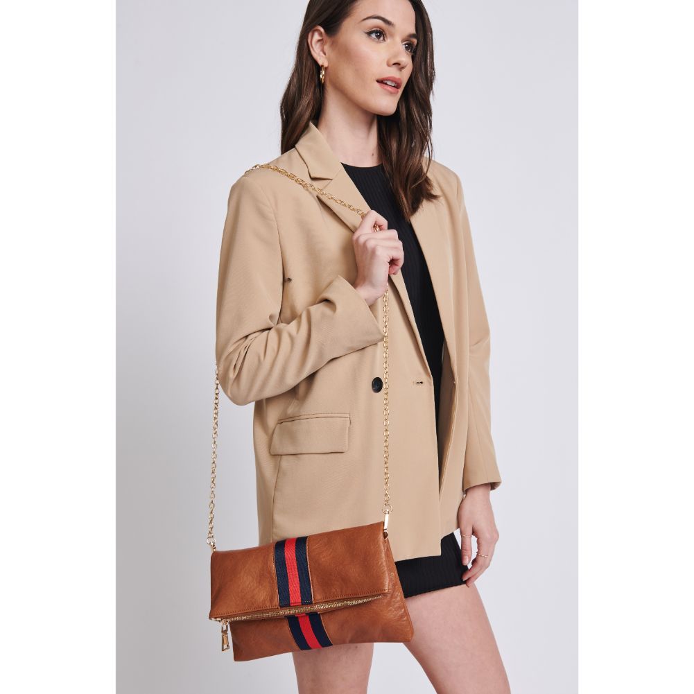 Woman wearing Tan Sol and Selene Jules Clutch 842017116936 View 2 | Tan