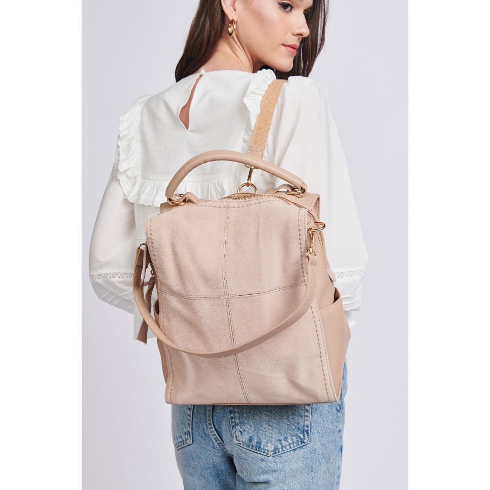 Woman wearing Natural Sol and Selene Brette Backpack 842017114680 View 1 | Natural