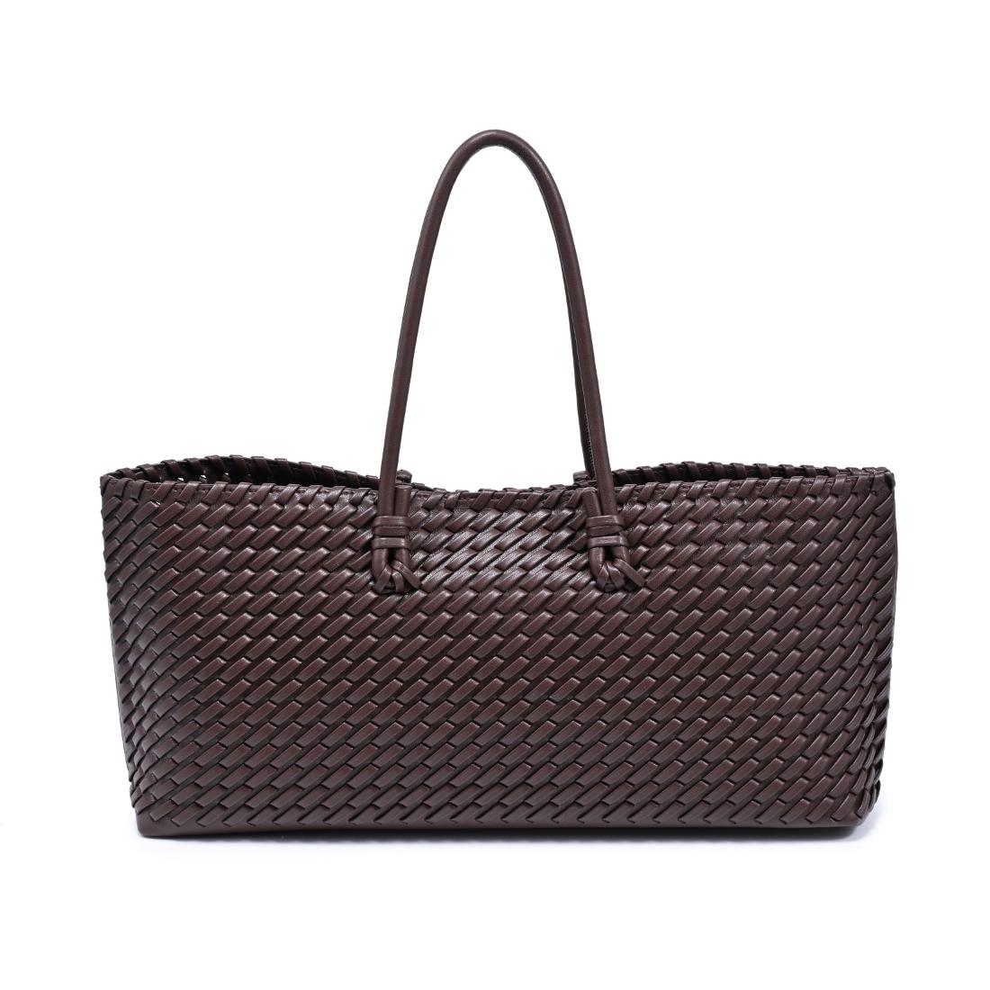 Woman wearing Chocolate Moda Luxe Nola Tote 842017140863 View 5 | Chocolate