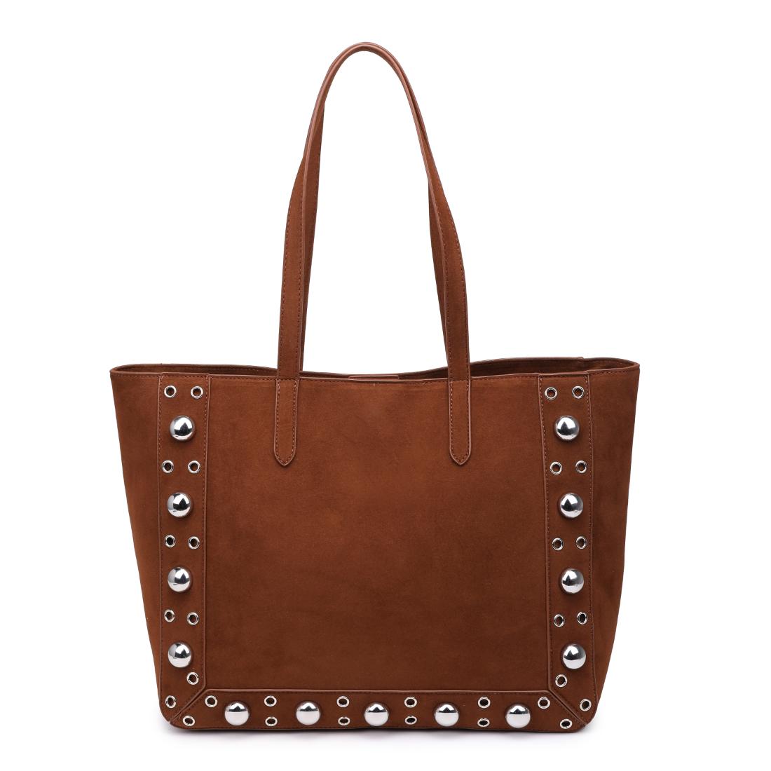 Woman wearing Cognac Moda Luxe Karli Tote 842017139911 View 5 | Cognac