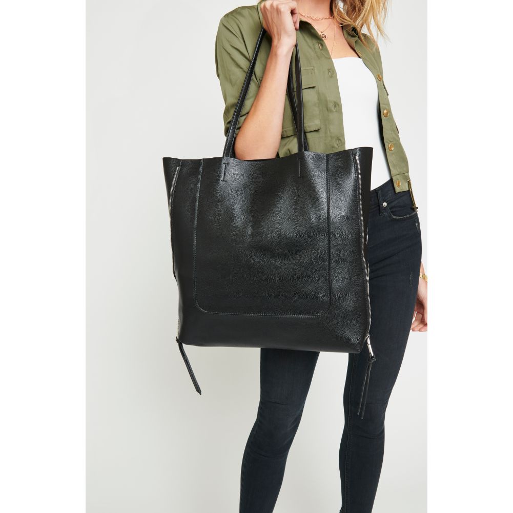 Woman wearing Black Moda Luxe Beck Tote 842017116103 View 1 | Black