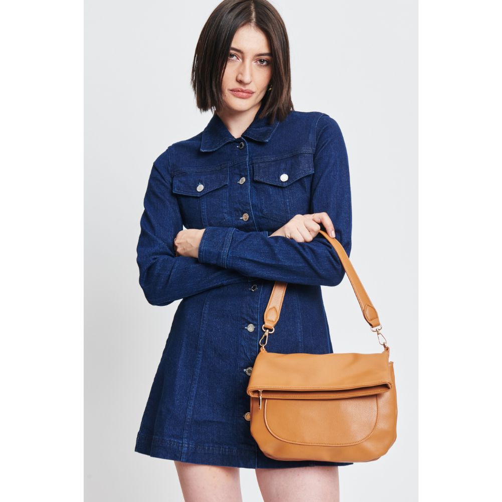 Woman wearing Tan Sol and Selene Blake Crossbody 842017132684 View 4 | Tan