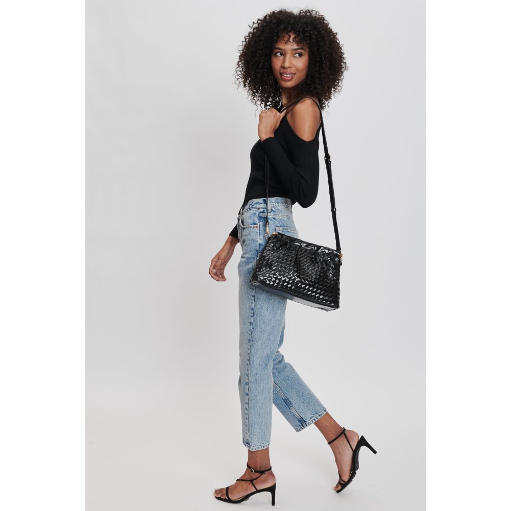 Woman wearing Black Moda Luxe Katana Crossbody 842017132547 View 3 | Black
