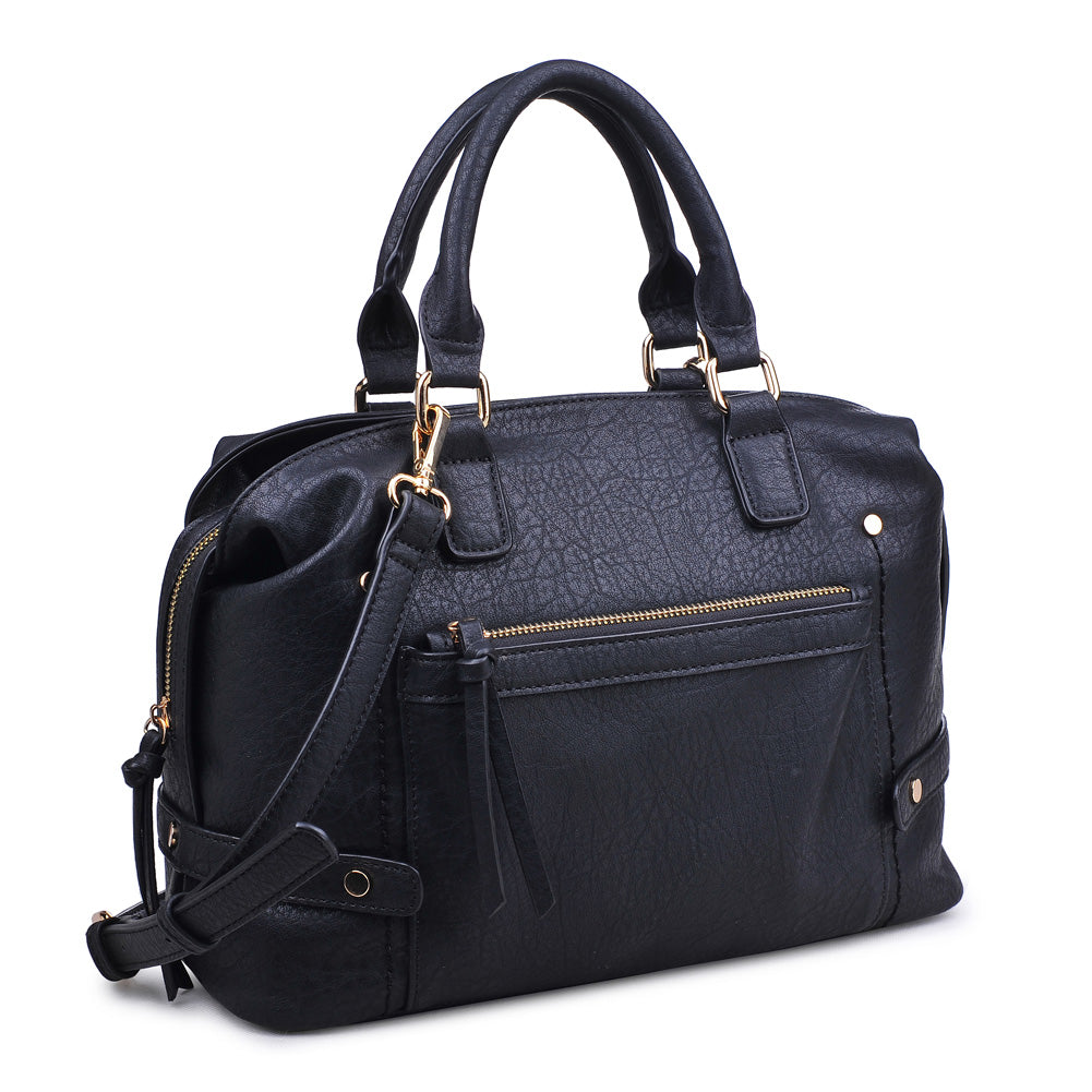 Product Image of Moda Luxe Augusta Patina Satchel 842017106586 View 2 | Black