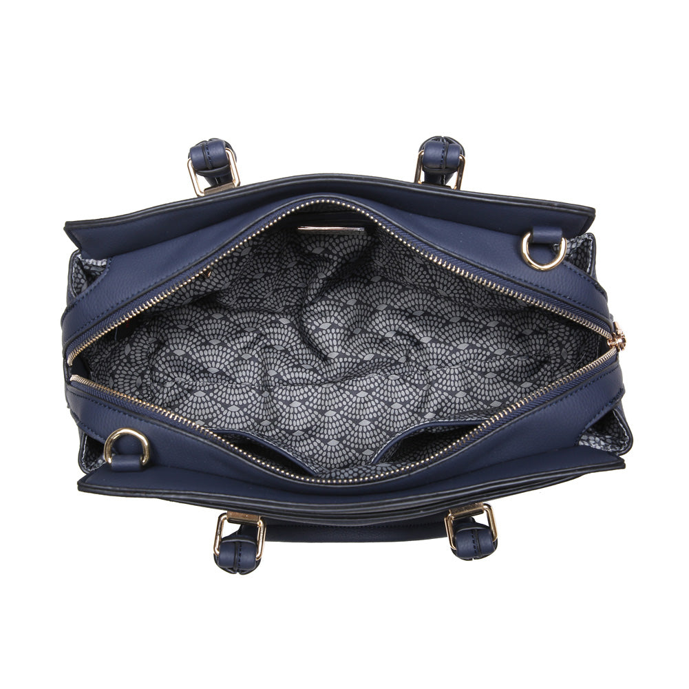 Product Image of Moda Luxe Boston Satchel 842017115700 View 4 | Navy