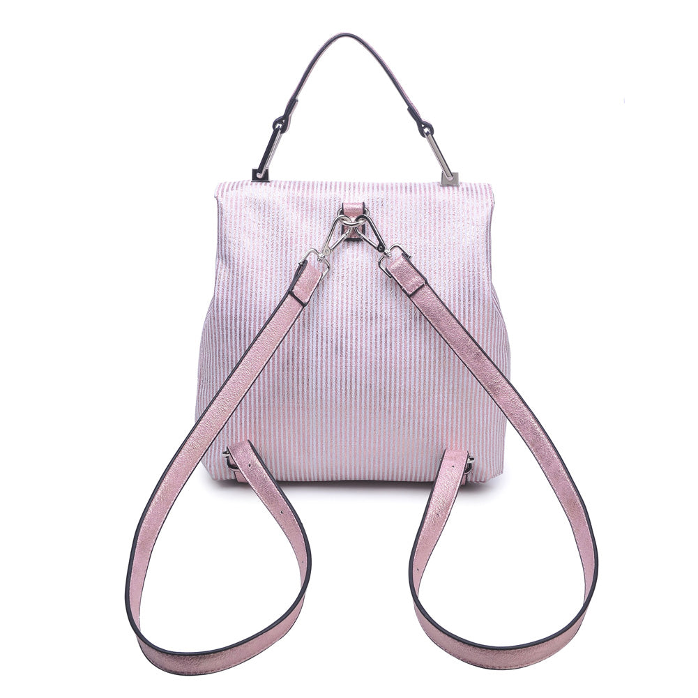Woman wearing Pink Moda Luxe Antoinette-Striped Backpack 842017112082 View 7 | Pink