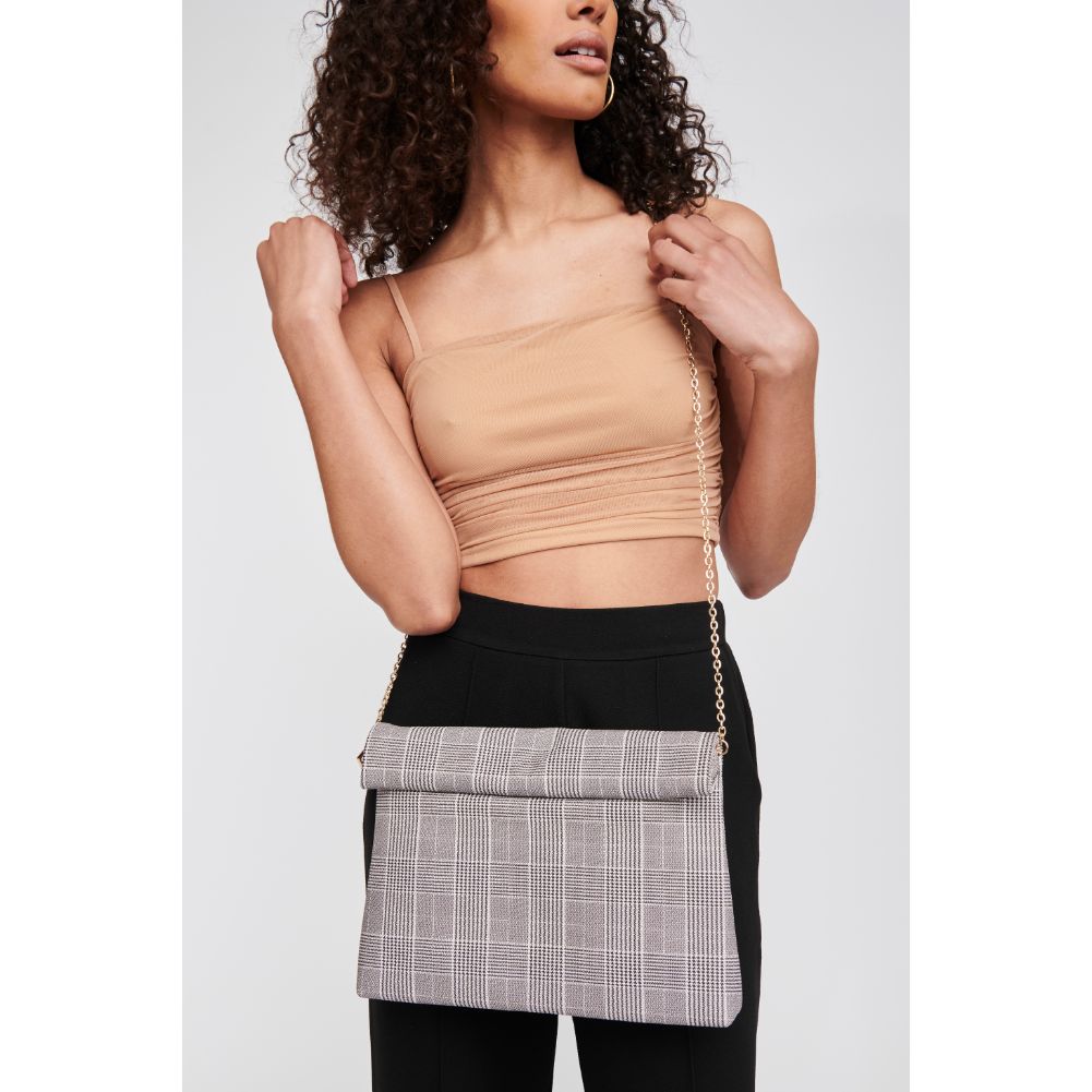 Woman wearing Black Moda Luxe Heather Clutch 842017116646 View 1 | Black