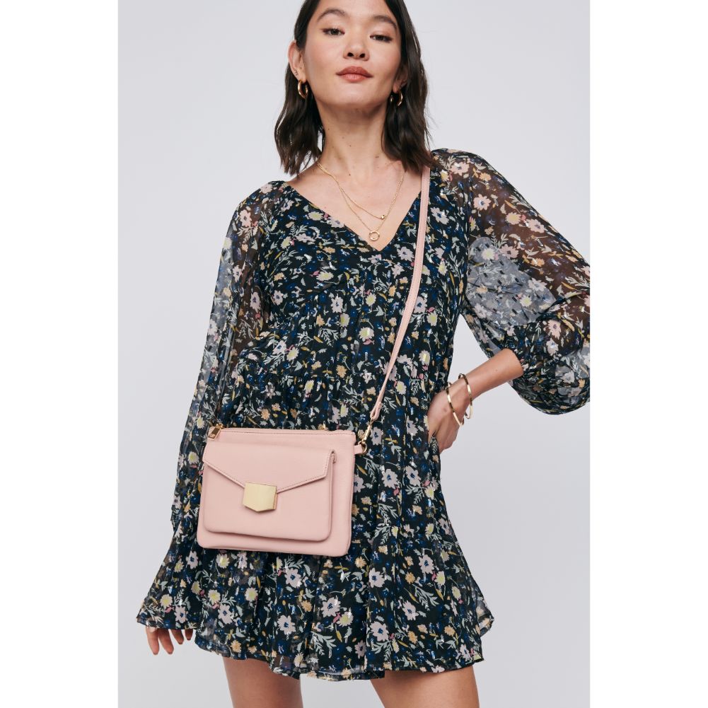 Woman wearing Blush Moda Luxe Amari Crossbody 842017129165 View 1 | Blush