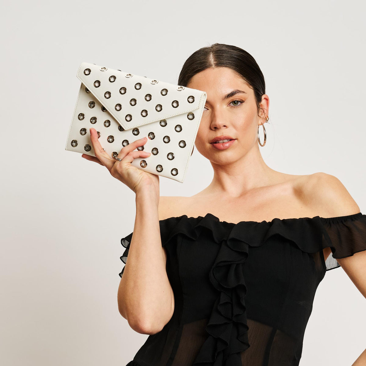 Woman wearing White Moda Luxe Ramona Crossbody 842017138792 View 2 | White