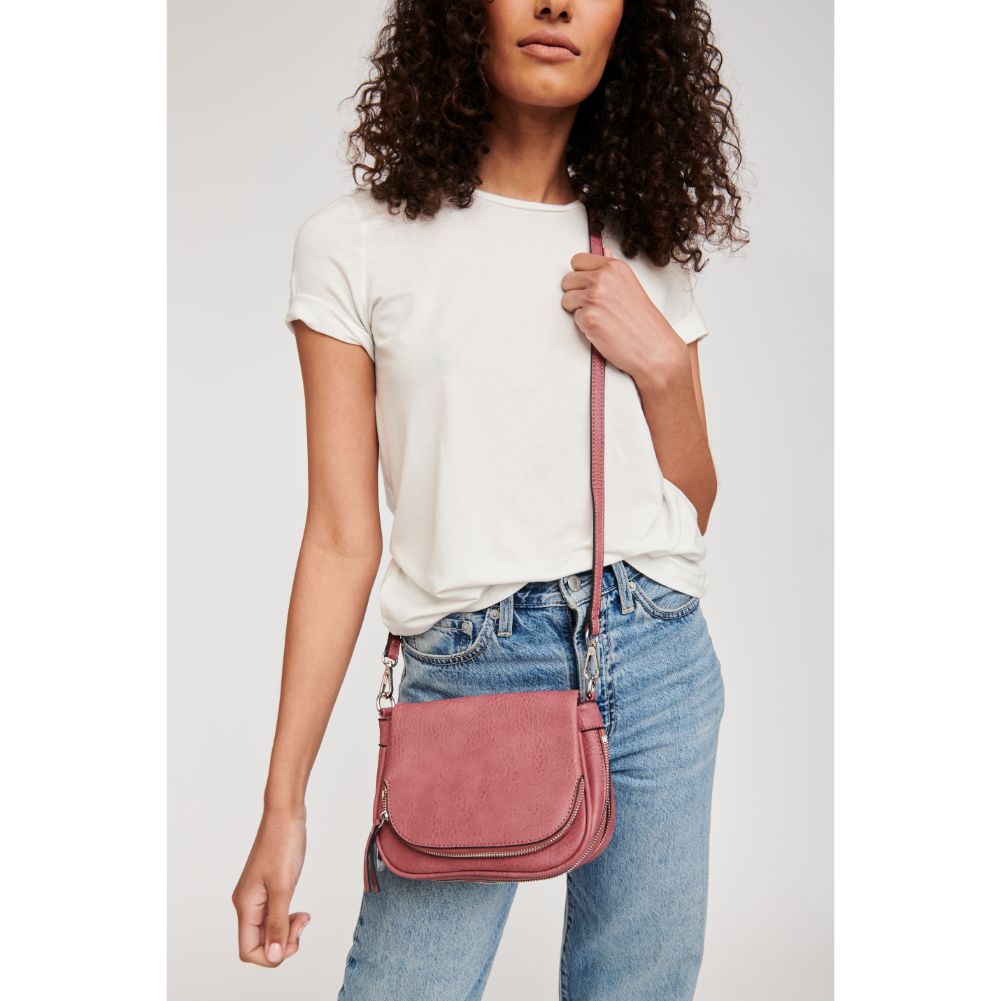 Woman wearing Mauve Moda Luxe Diva Crossbody 842017114895 View 1 | Mauve