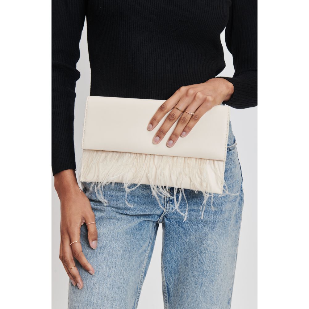 Woman wearing Nude Sol and Selene Everlee Clutch 842017131137 View 1 | Nude