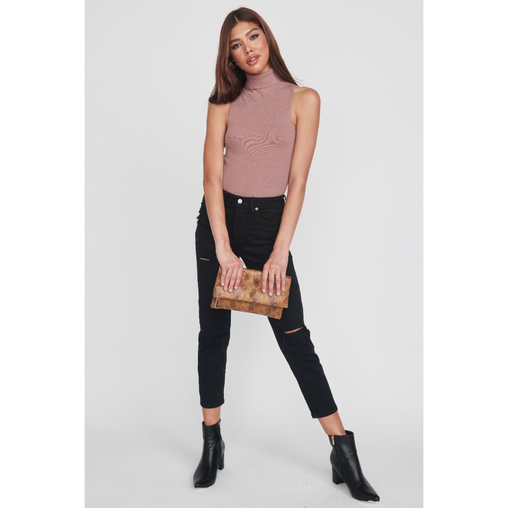 Woman wearing Natural Moda Luxe Cleo Clutch 842017117131 View 4 | Natural