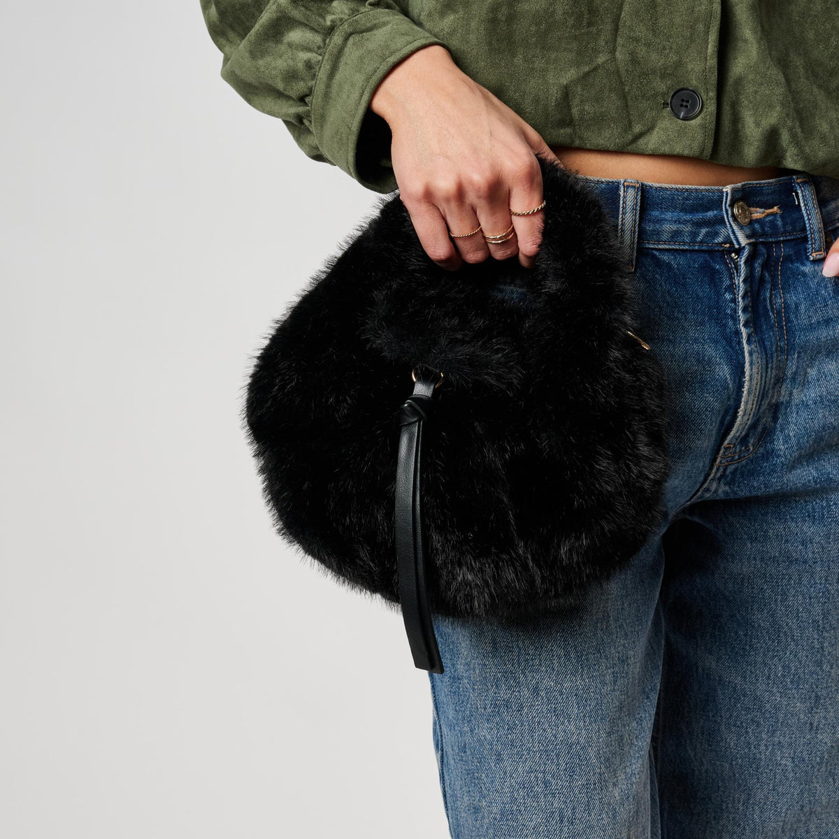 Woman wearing Black Moda Luxe Wynter Crossbody 842017142591 View 1 | Black