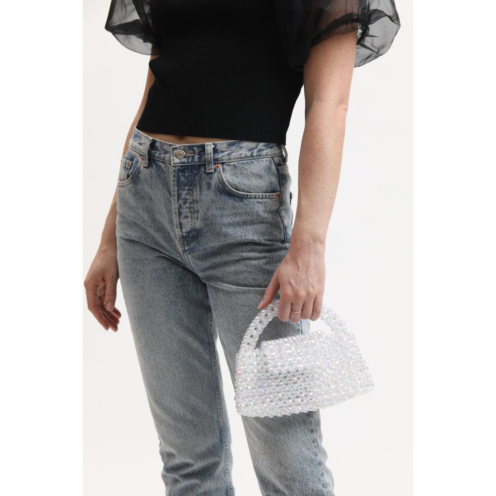 Woman wearing Iridescent Sol and Selene Dolly Evening Bag 842017133476 View 4 | Iridescent