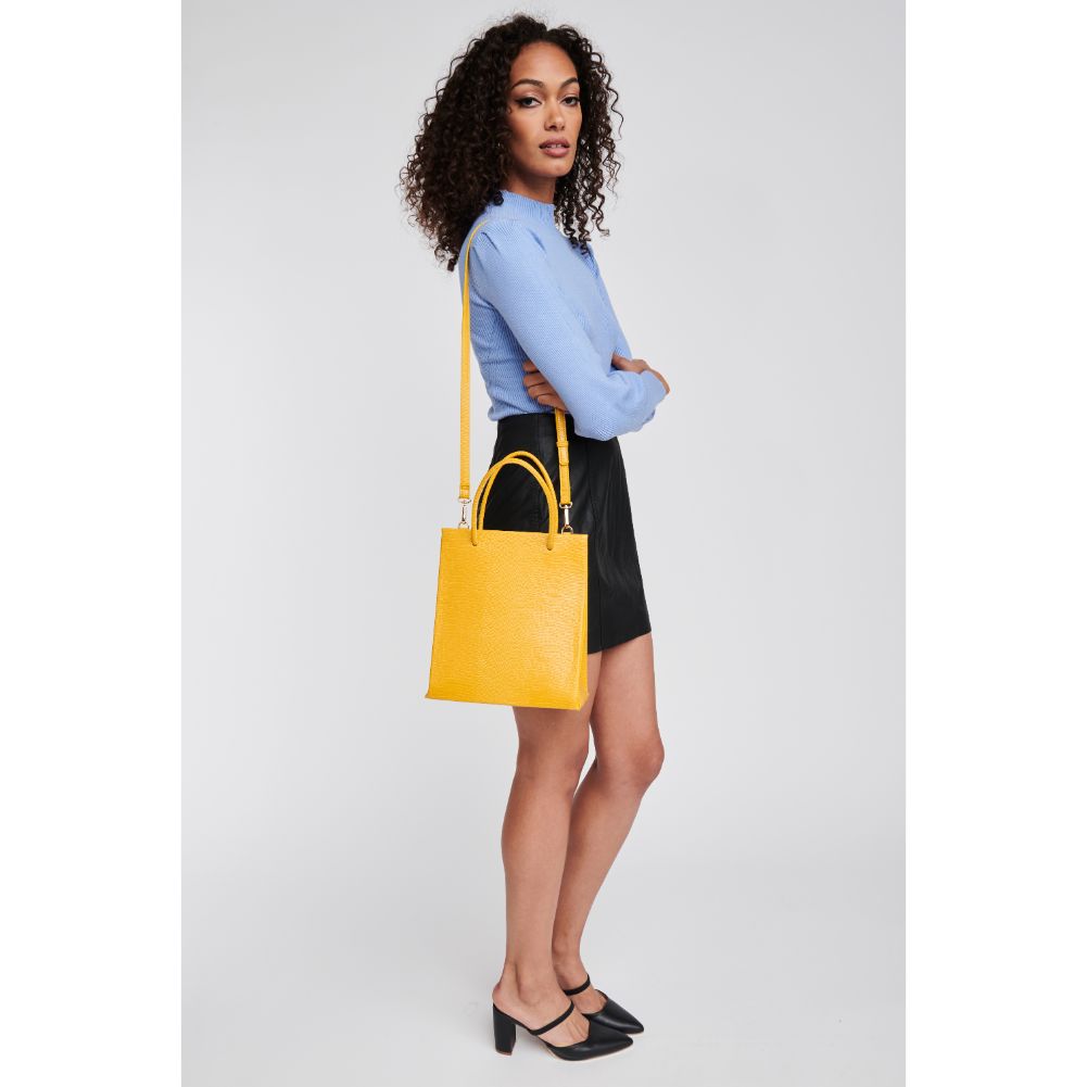 Woman wearing Sunflower Moda Luxe Piper Tote 842017125112 View 4 | Sunflower