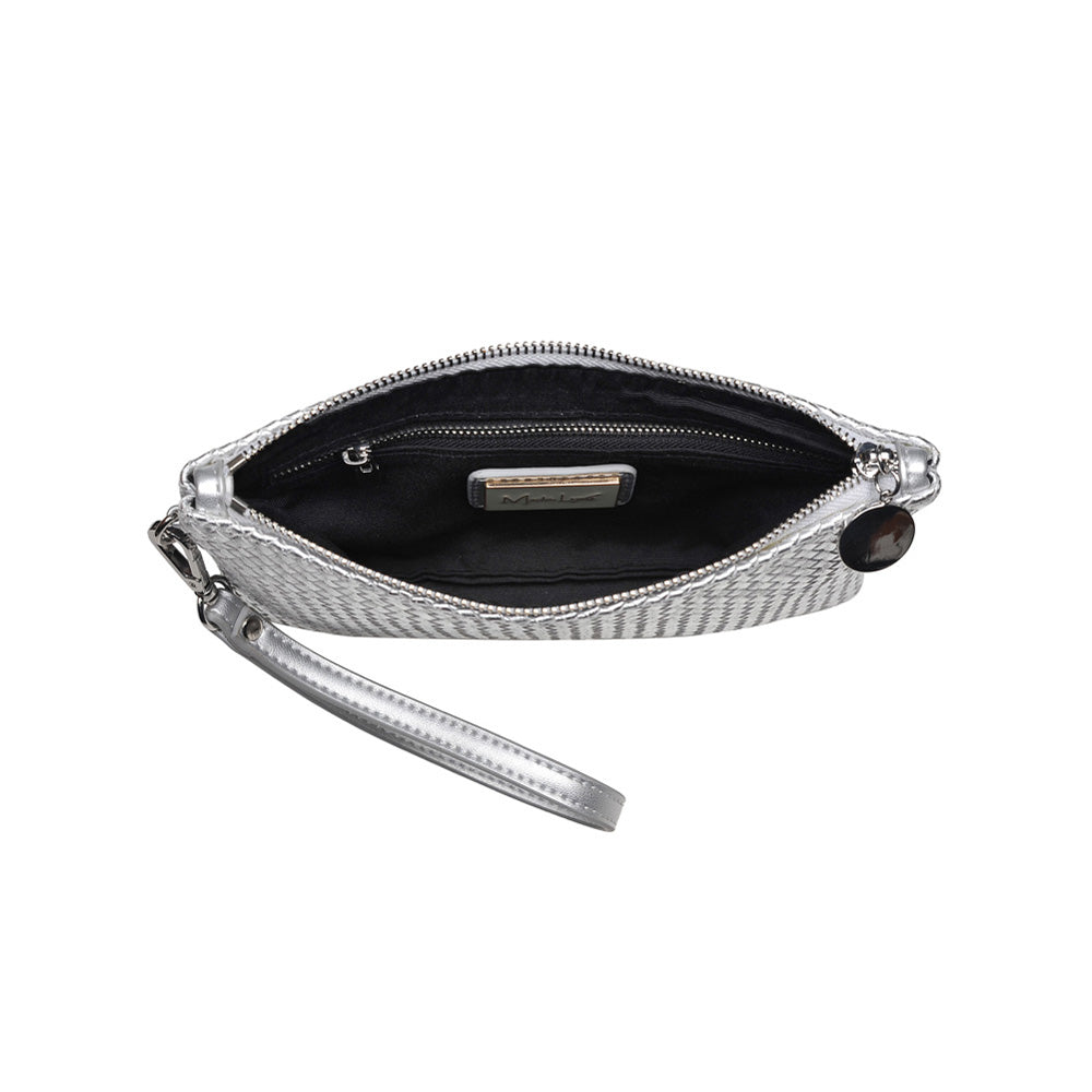 Product Image of Moda Luxe Olivia Woven Wristlet 842017117971 View 4 | Silver