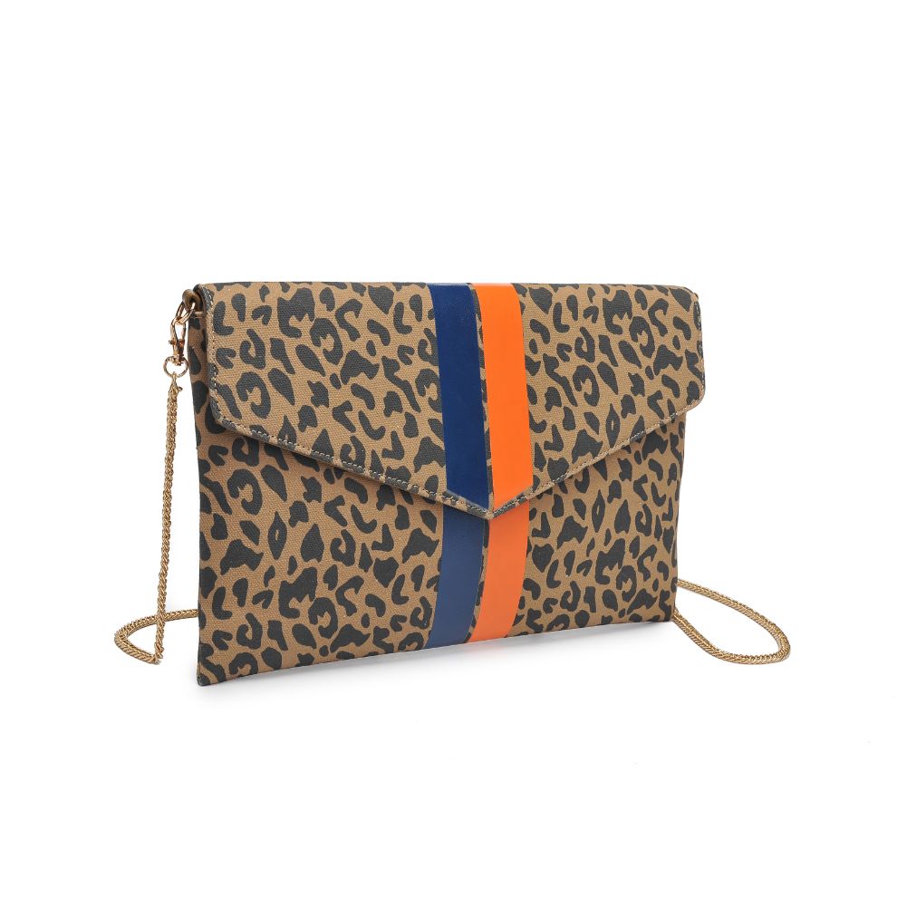 Woman wearing Leopard Moda Luxe Tory Clutch 842017129233 View 6 | Leopard