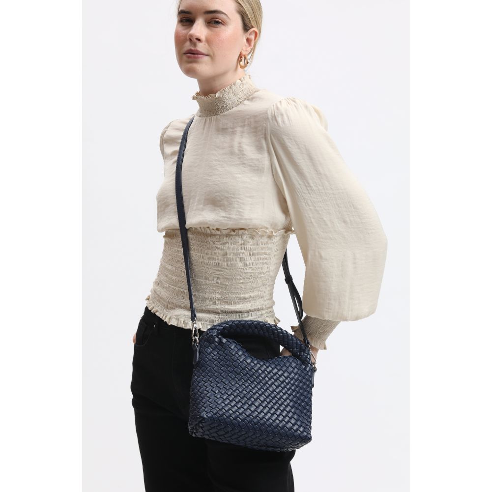 Woman wearing Midnight Moda Luxe Jessamine Crossbody 842017133063 View 1 | Midnight