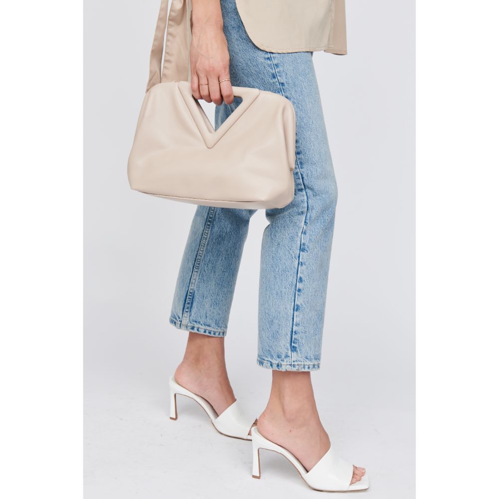 Woman wearing Natural Moda Luxe Kendra Crossbody 842017129974 View 1 | Natural