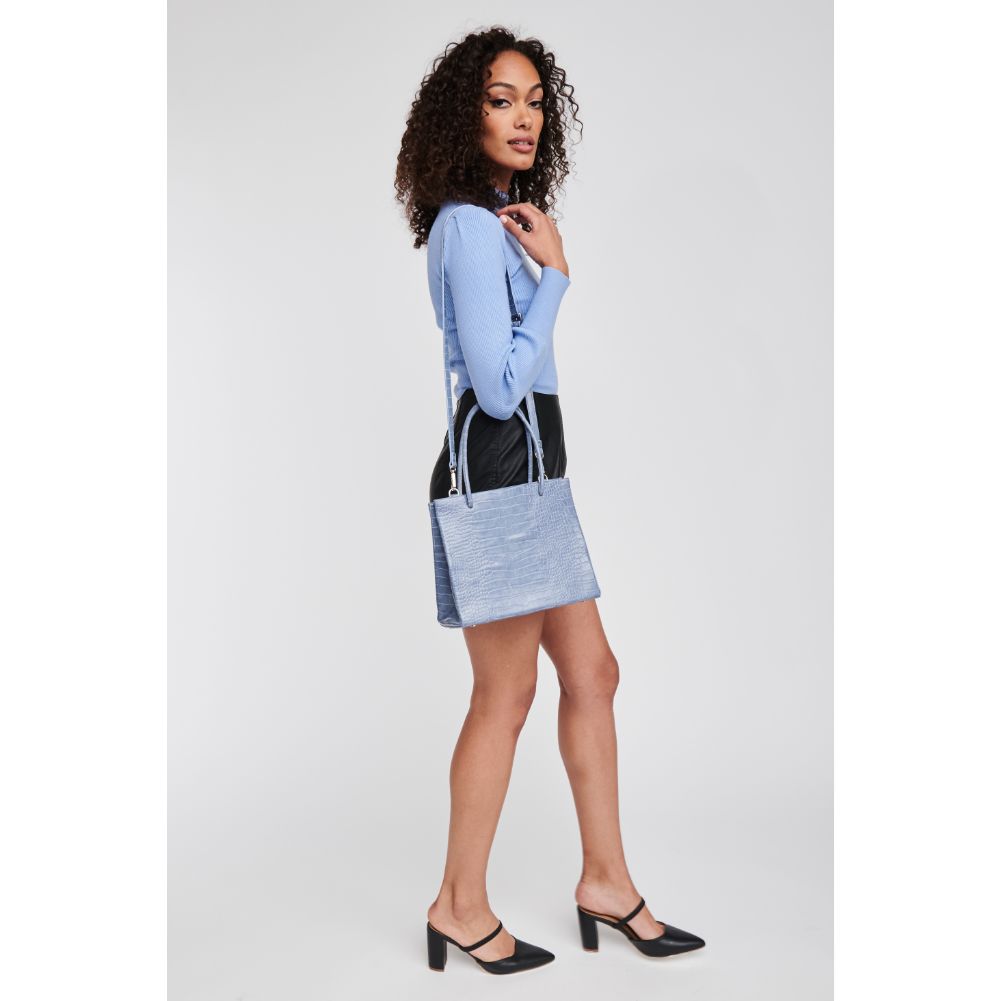 Woman wearing Slate Moda Luxe Pierce Mini Tote 842017125846 View 4 | Slate