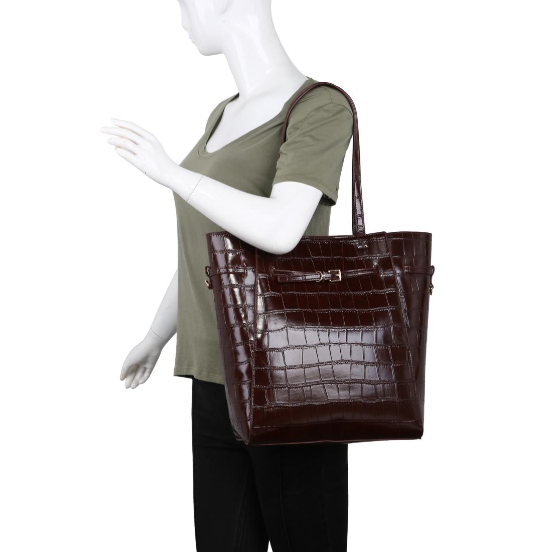 Product Image of Moda Luxe Athena Bucket 842017139829 View 5 | Chocolate