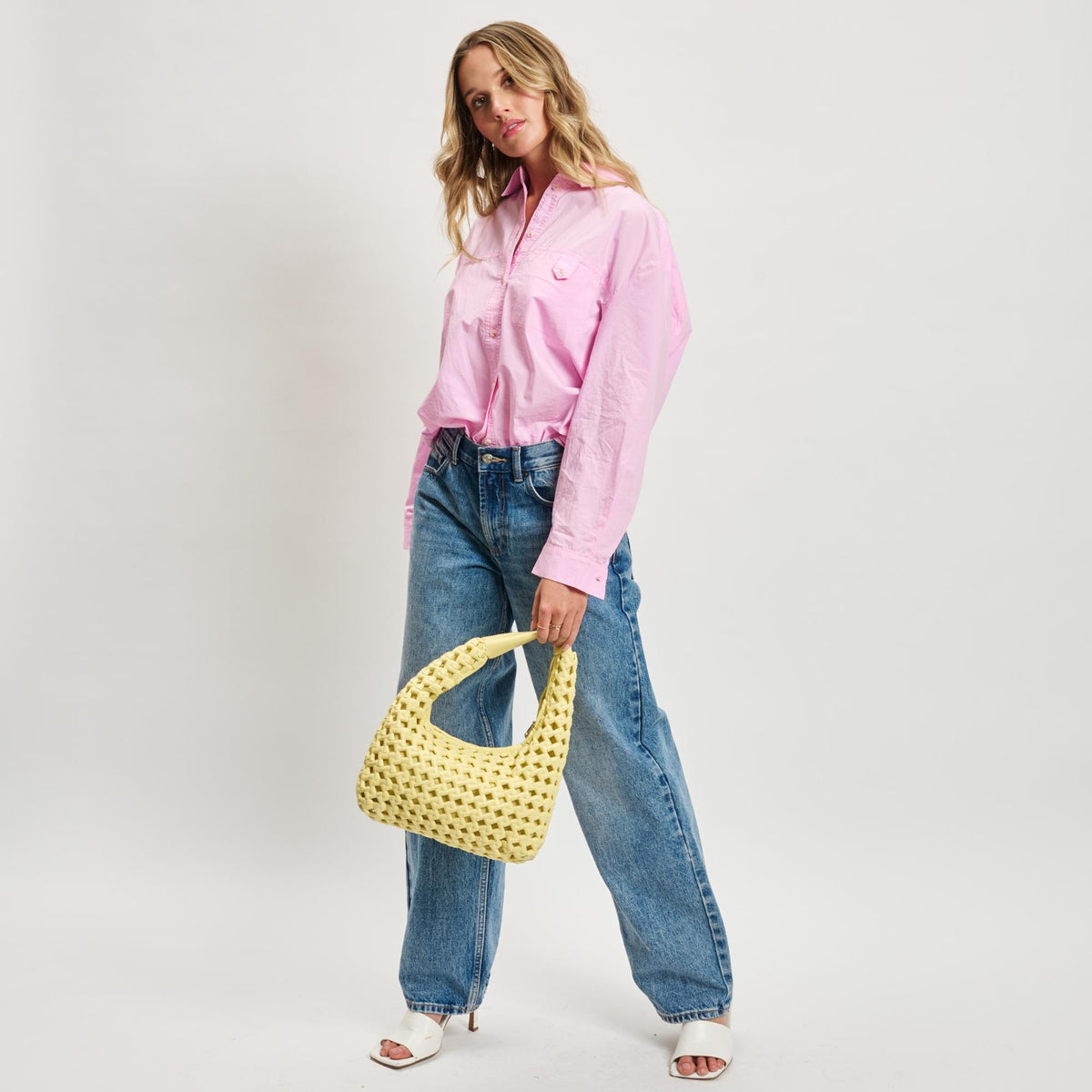 Woman wearing Butter Sol and Selene Richelle Hobo 842017137535 View 4 | Butter