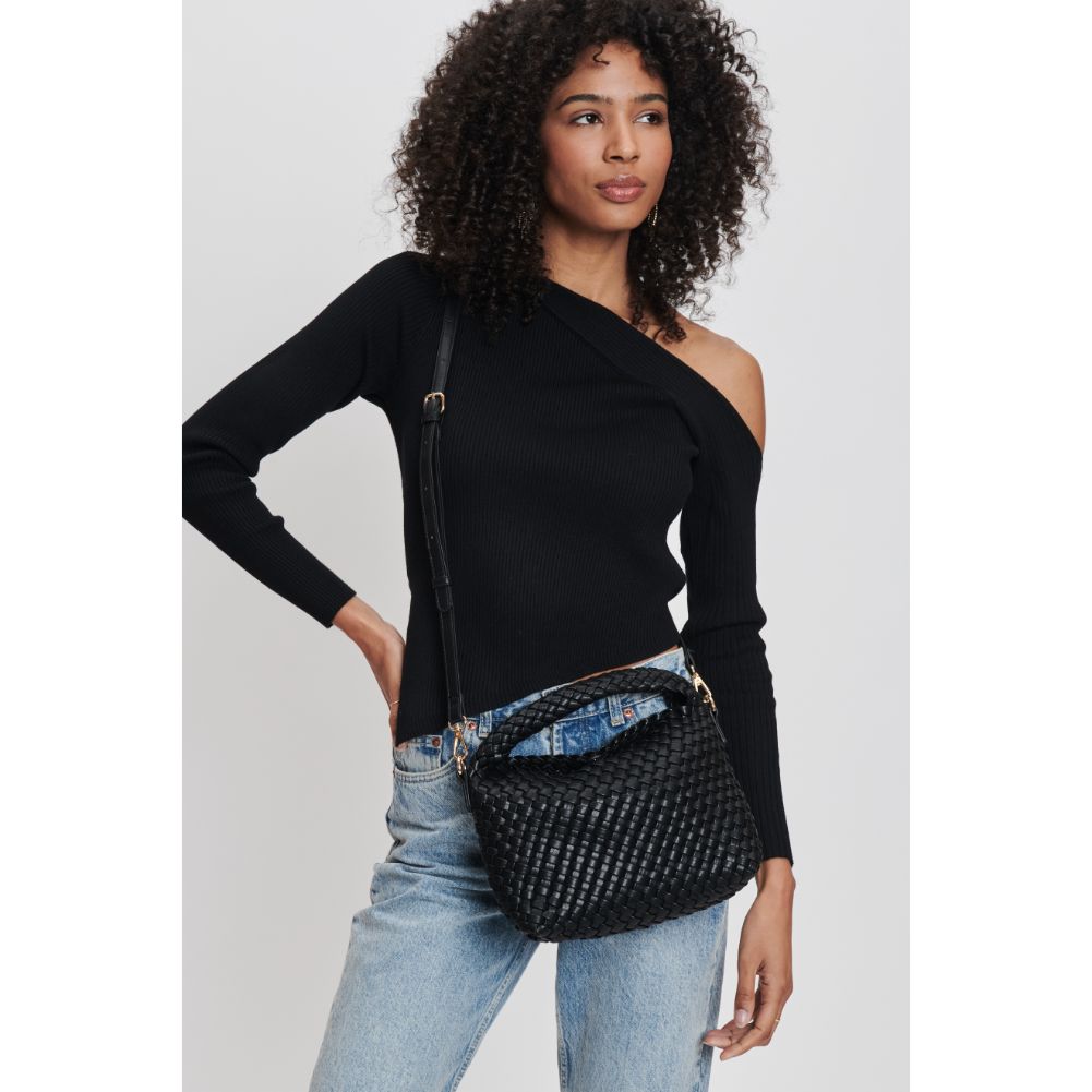 Woman wearing Black Moda Luxe Jessamine Crossbody 842017132189 View 2 | Black