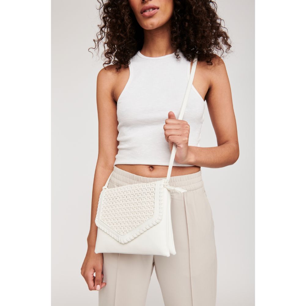 Woman wearing White Moda Luxe Malta Crossbody 842017124047 View 1 | White
