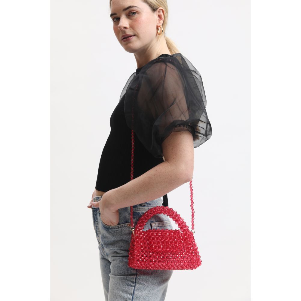 Woman wearing Fuchsia Sol and Selene Dolly Evening Bag 842017133452 View 2 | Fuchsia
