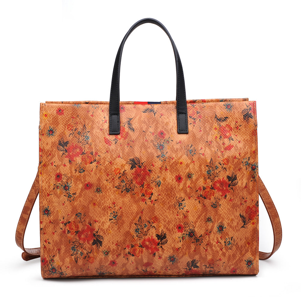 Product Image of Moda Luxe Julian Print Tote 842017118527 View 7 | Tan