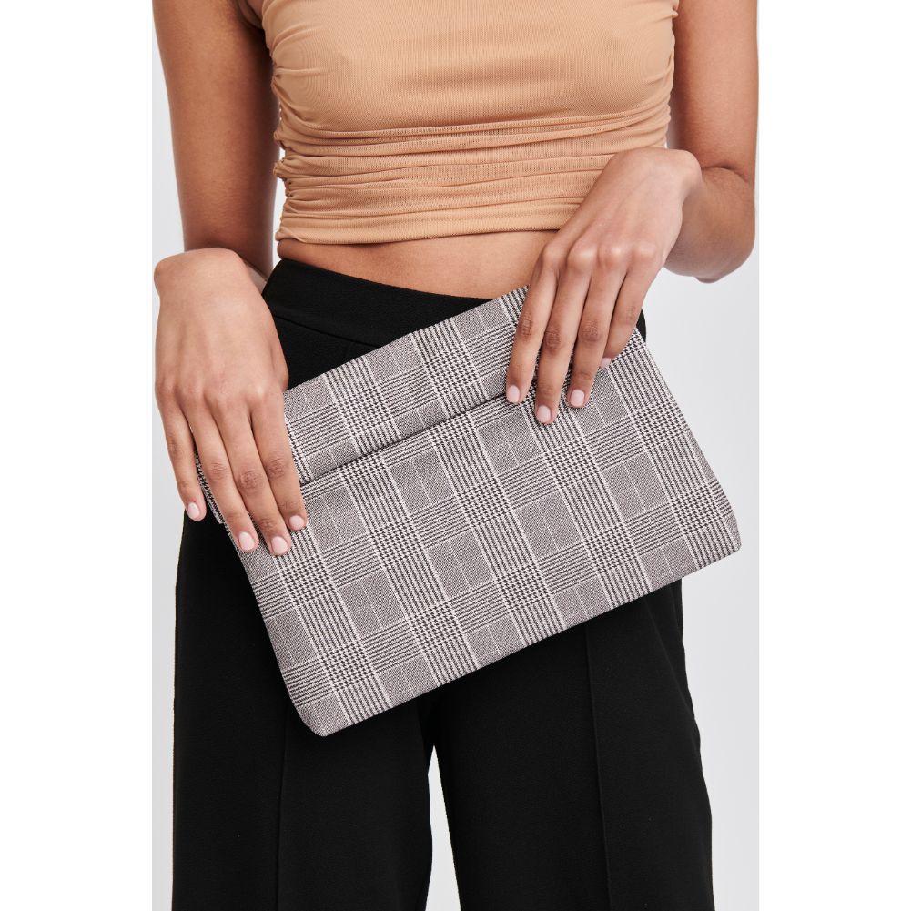 Woman wearing Black Moda Luxe Heather Clutch 842017116646 View 2 | Black