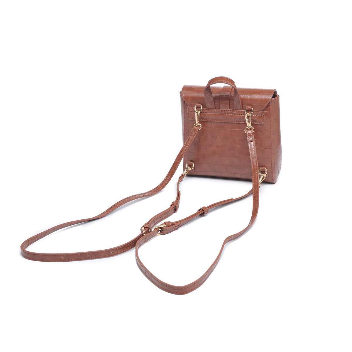 Woman wearing Cognac Moda Luxe Claire Backpack 842017128892 View 7 | Cognac