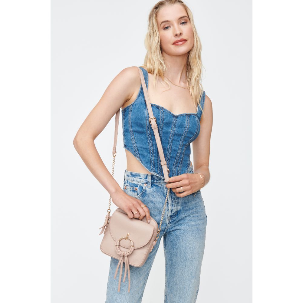 Woman wearing Natural Moda Luxe Addison Crossbody 842017130857 View 1 | Natural