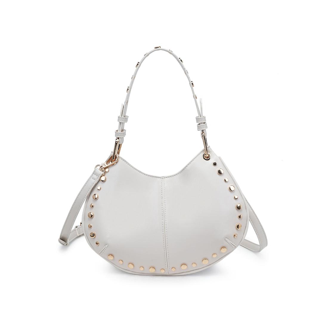 Woman wearing Oatmilk Moda Luxe Nova Crossbody 842017140122 View 5 | Oatmilk