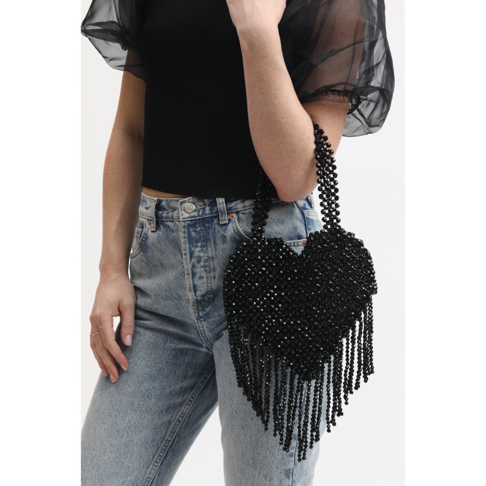 Woman wearing Black Sol and Selene Valeria Evening Bag 842017133957 View 1 | Black