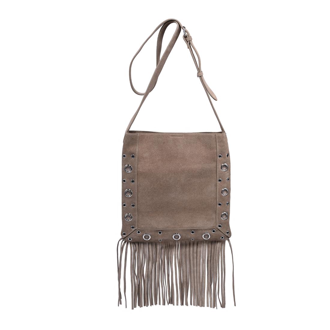 Woman wearing Sand Moda Luxe Courtney Crossbody 842017140573 View 7 | Sand