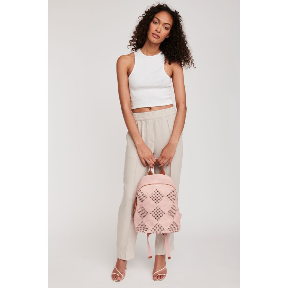 Woman wearing Pink Moda Luxe Paris Backpack 842017111962 View 3 | Pink