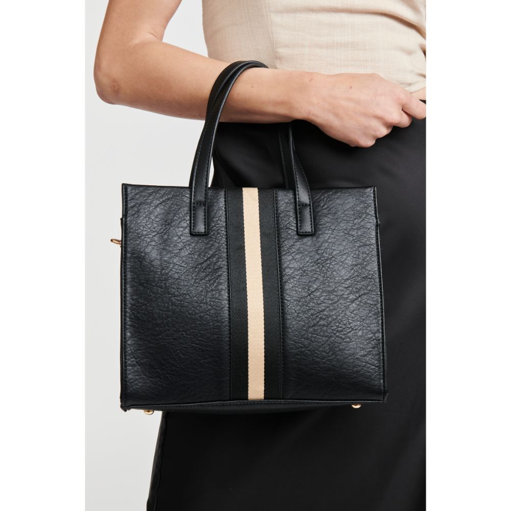 Woman wearing Black Moda Luxe Jasmine Tote 842017127017 View 1 | Black