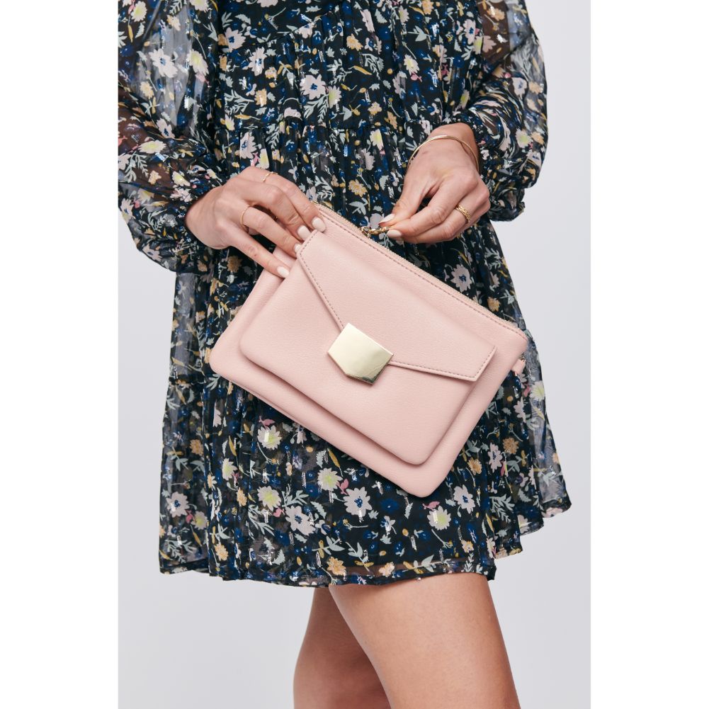 Woman wearing Blush Moda Luxe Amari Crossbody 842017129165 View 4 | Blush